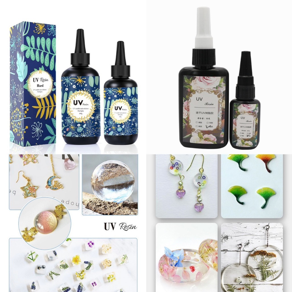 ยูวีเรซิ่น(UV Resin Hard) สีใส ชนิดแบบแข็ง เหมาะกับงานฝีมือ DIY ตกแต่งชิ้นงาน มี 2 ยี่ห้อ