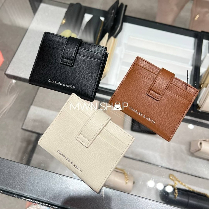 Charles&keith มีโค้ดลด30% Snap Button Card Holder กระเป๋าใส่บัตร ของแท้จากชอป