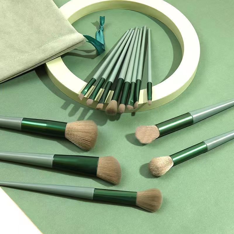 เซ็ตแปรงแต่งหน้า ​Fix​13 ชิ้น​พร้อมถุง แปรงไฮไลท์แปรงอายแชโดว์แปรงปัดแก้ม - รูปที่ 3