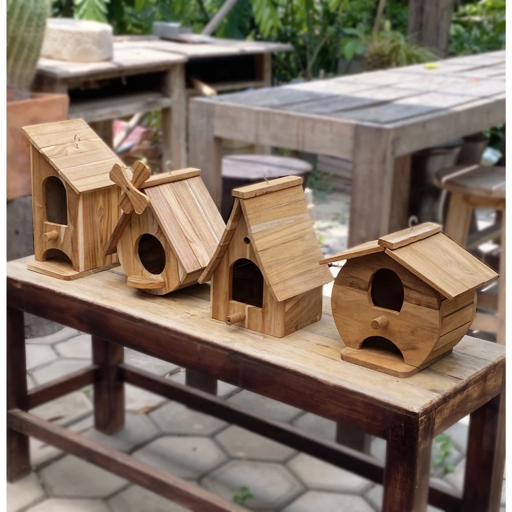 Mareera บ้านนก กระรอก หรือชูก้า สินค้ามีพร้อมส่ง handmade ผลิตจากไม้สักเก่า ใช้ตกแต่งสวนหรือตกแต่งบ้าน thumbnail 3
