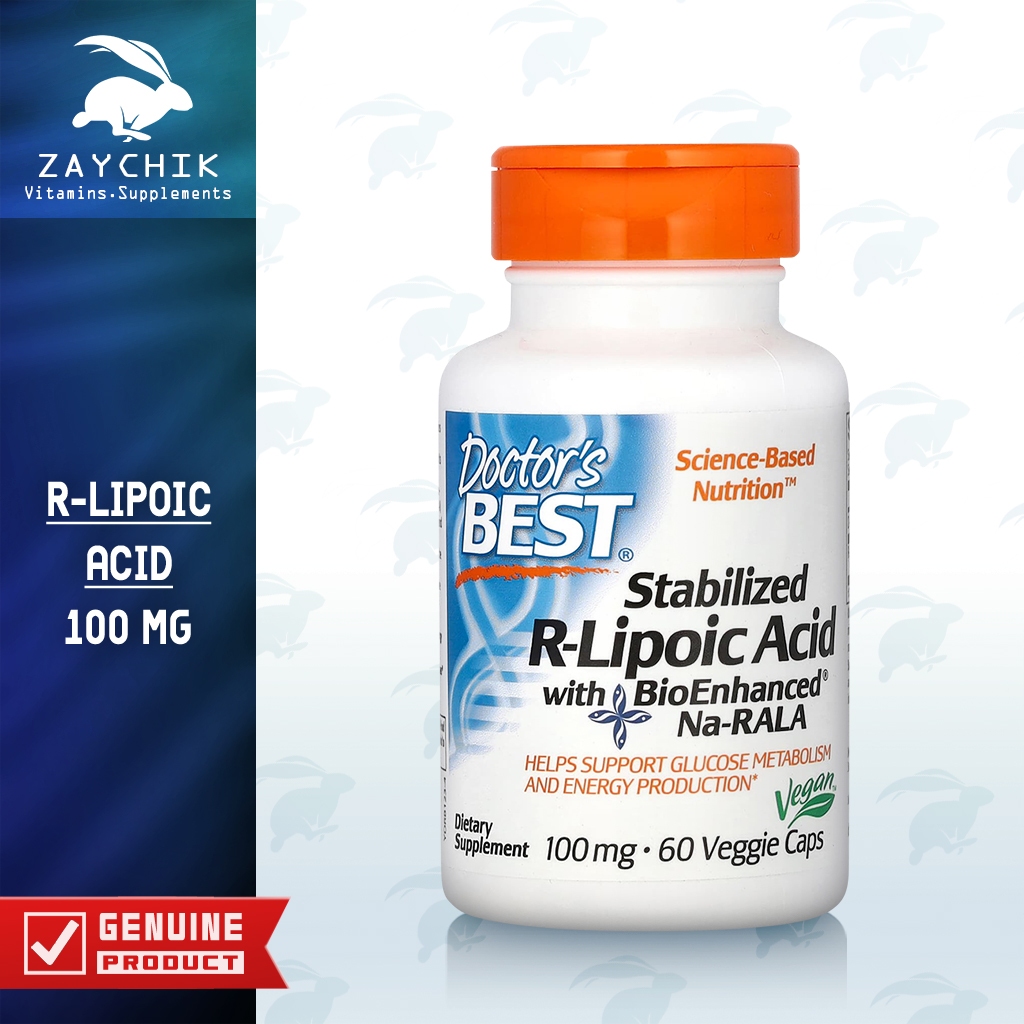 [พร้อมส่ง] Doctor's Best Stabilized R-lipoic Acid , RALA , กรดอาร์-ลิโปอิค รูปแบบสเถียร ALA [ZAYCHIK]