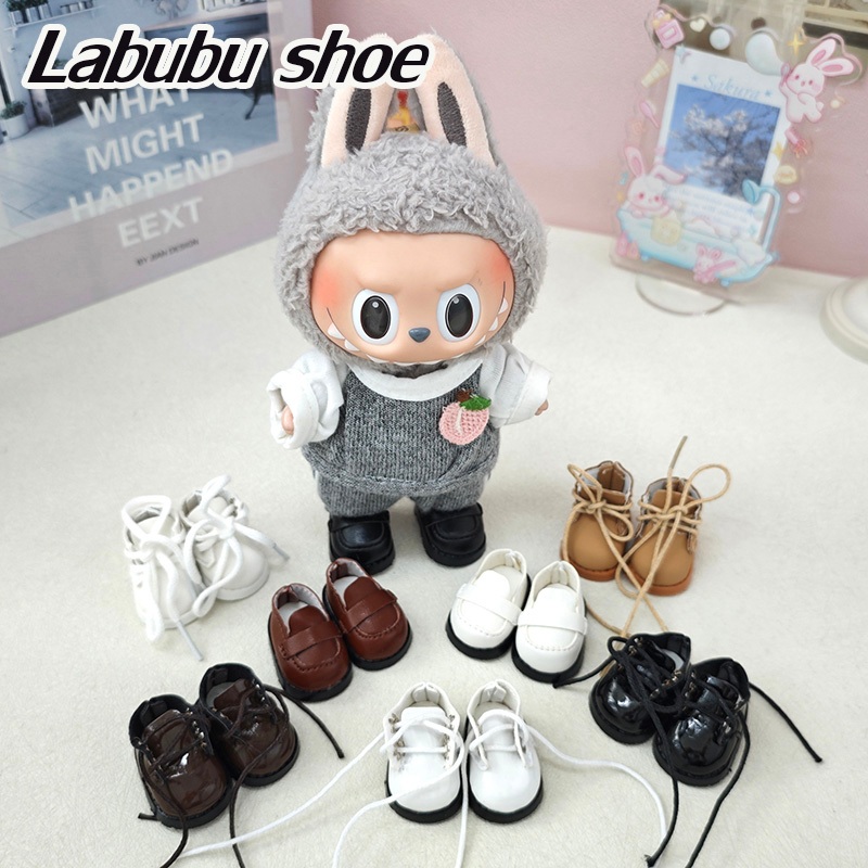รองเท้า labubu พร้อมส่งจากไทยครับ รองเท้าหนัง เหมาะสำหรับตุ๊กตามาการองลาบูบู ขนาด 15-20 ซม