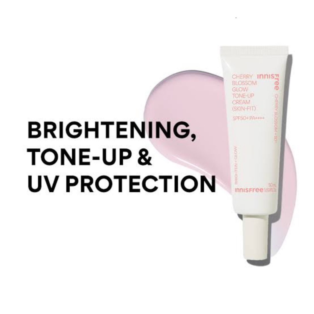 INNISFREE CHERRY BLOSSOM GLOW TONE-UP(SKIN-FIT) SPF50+ PA++++ 10ML ผิวบลิ๊งอมชมพูดูสุขภาพดีด้วยโทนอัพเนื้อครีม
