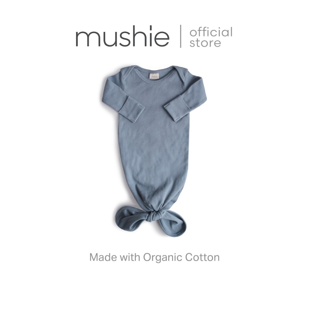 Mushie Ribbed Knotted Baby Gown ชุดเด็กอ่อน