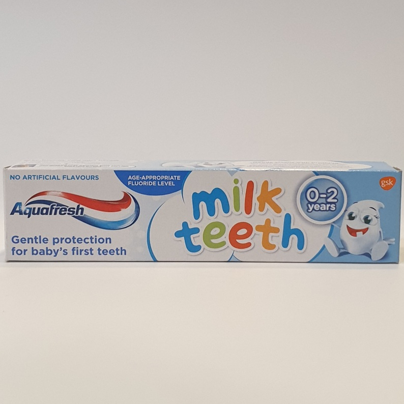 ยาสีฟันเด็กเล็ก  Aquafresh Milk Teeth  สำหรับเด็ก 0-2 ปี