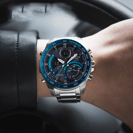 Casio Edifice ECB-900DB-1Bสมาร์ทวอท์ช Men's Multi-Functional SOLAR นาฬิกาข้อมือกันน้ำทรงนักธุรกิจ(Blue and Silver)