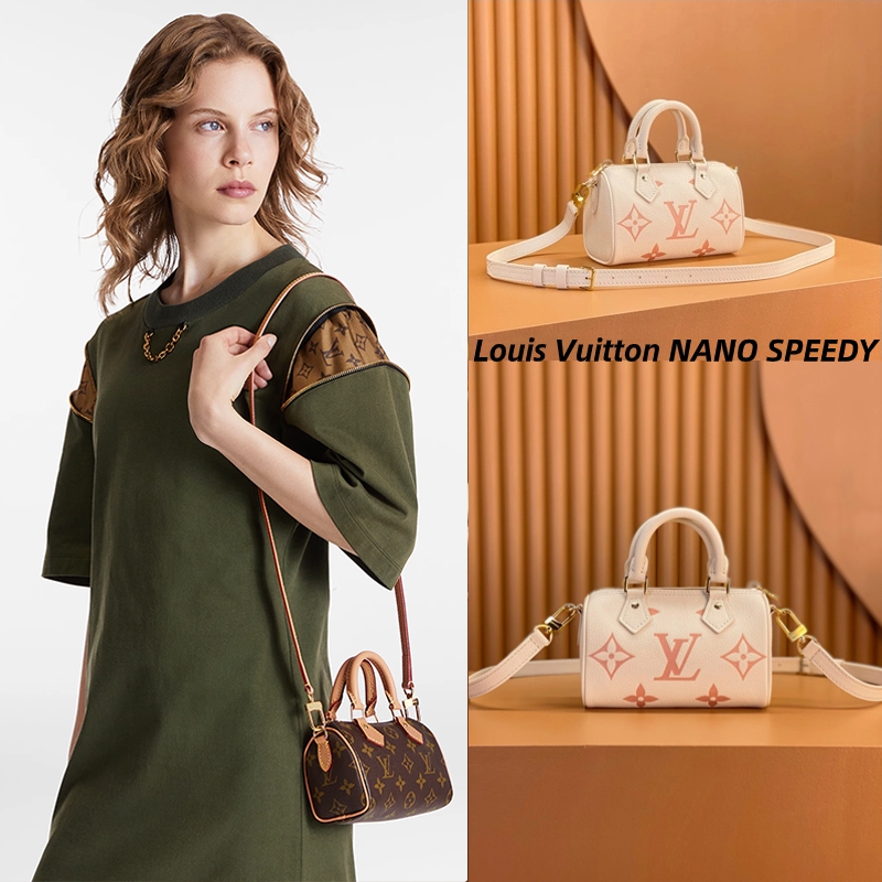 หลุยส์วิตตอง Louis Vuitton NANO SPEEDY Bag / ผู้หญิง / กระเป๋าสะพายไหล่ LV BAG