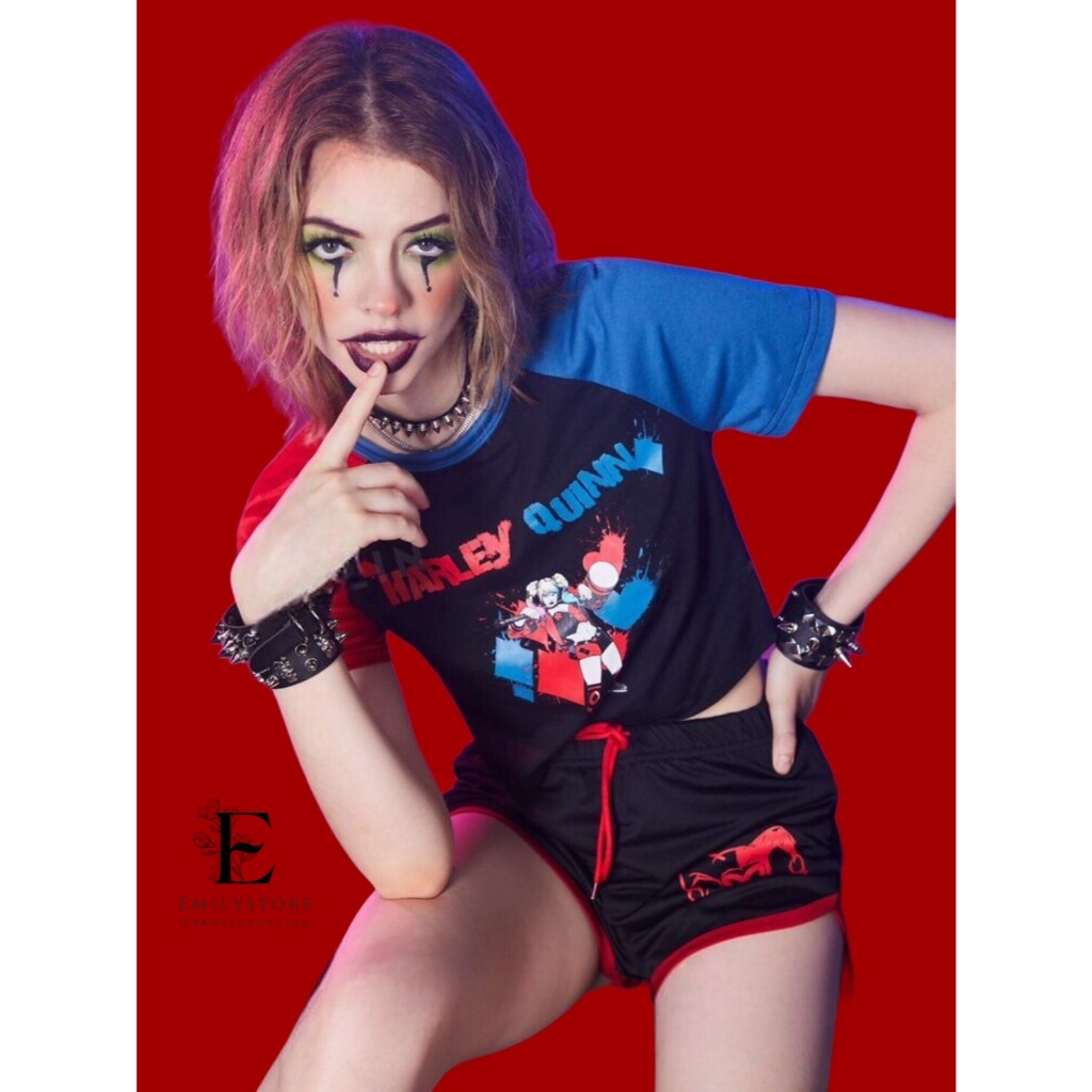 Harley Quinn Romwe♥️🎪 เสื้อครอปผ้ายืด ลายสุดเท่ต้องรีบสะสม