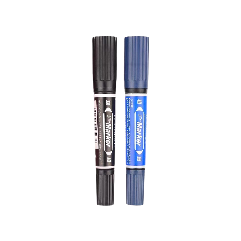 ปากกาเคมี 2 หัว มี 2 สีให้เลือก (สีดำ/สีน้ำเงิน) แพ็ค 1 แท่ง