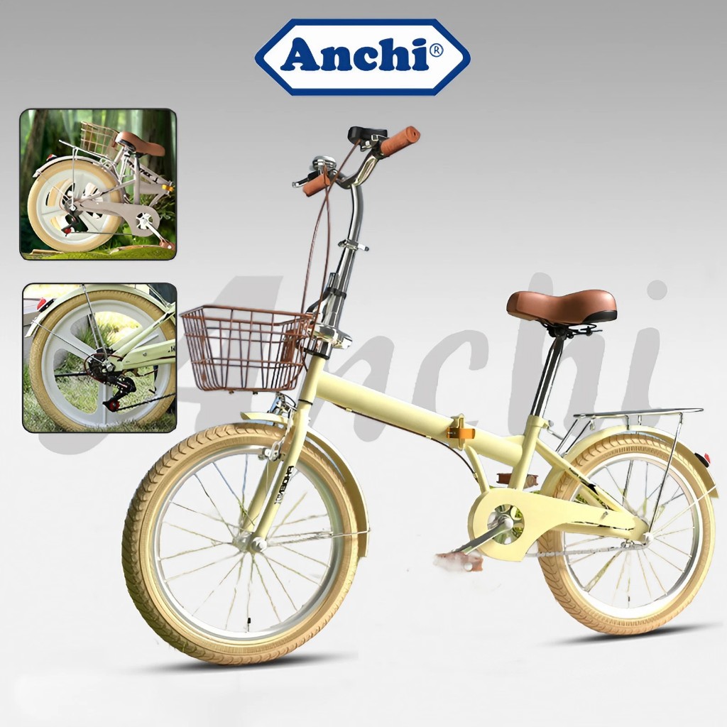 ANCHI จักรยานพับได้ จักรยาน 20นิ้ว จักรยานผู้ใหญ่ จักรยานแม่บ้าน ความเร็ว 7 จักรยานเด็ก ล้อไทเทเนียม