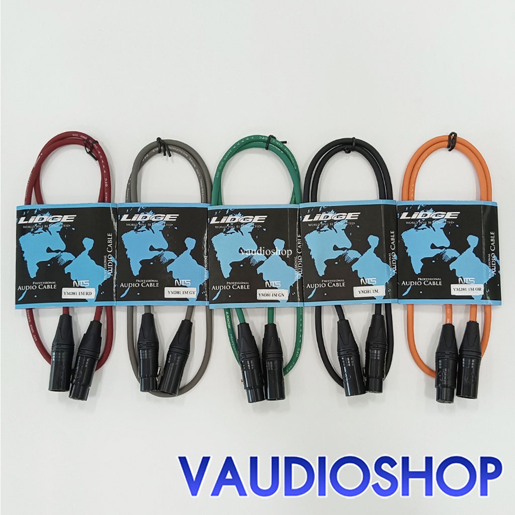สายสัญญาณ XLR เมีย+XLR ผู้ ยาว 1 เมตร LIDGE YM-381 1M สายเสียง สายแคนนอน สาย XLR YM381