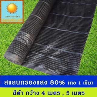 สแลนสีดำ กรองแสง 80% กว้าง 4 เมตร 5 เมตร แบ่งขายเป็นเมตร ( 1…