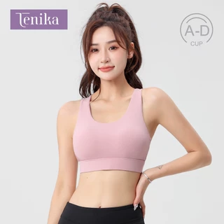 TENIKA สปอร์ตบรา ไร้โครง เสื้อชั้นใน ถ้วยคง เนื้อผ้ายืดหยุ่นสูง ดูดซับเหงื่อ ระบายอากาศ AC-004