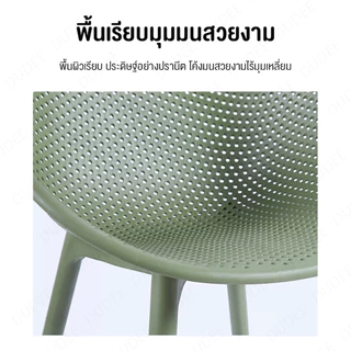 DUDEE เก้าอี้พลาสติก รุ่น DD-201 เก้าอี้สไตล์ Modern ดีไซน์พนักพิงกว้าง นั่งสบายไม่อึดอัด
