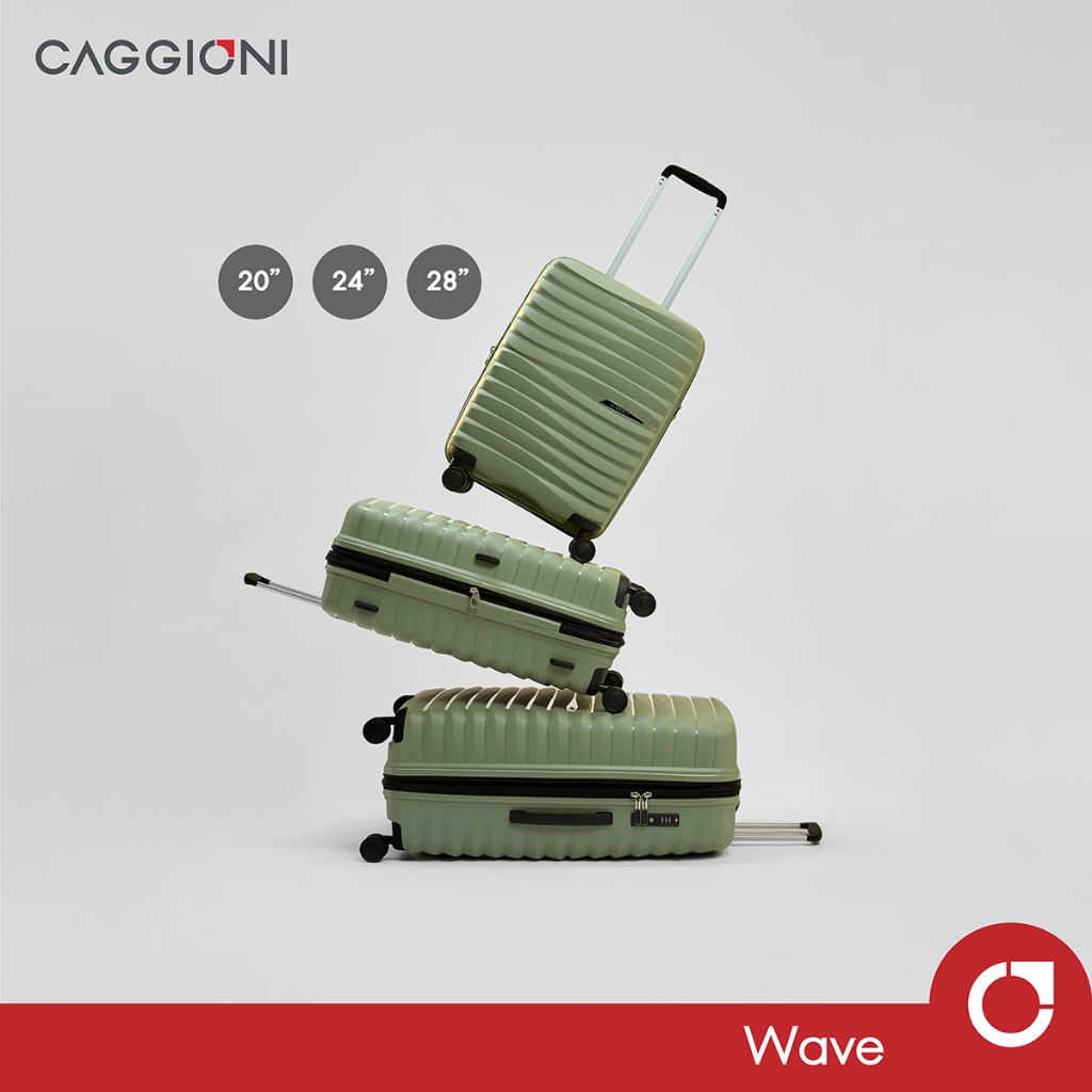 Caggioni : กระเป๋าเดินทาง รุ่นเวฟ  (Wave : C23061) : สีเขียว