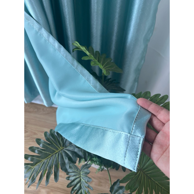 แนะนำ ผ้าม่าน ผ้าม่านสีเขียวมิ้น สีเขียวอมฟ้า ผ้าม่านกันแสง สามารถกันแสงได้ 80% ราคาพิเศษ มีเก็บเงินปลายทาง