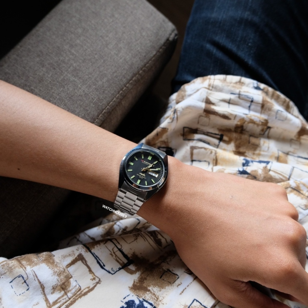 นาฬิกาข้อมือผู้ชาย SUBMARINE แท้100% กันน้ำ US Submarine หน้าดำ