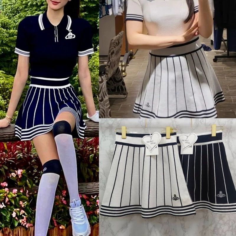 กระโปรง knitting Vivieneริ้วตรง น่ารักมากๆ