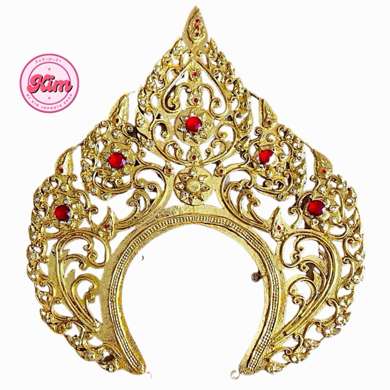 กระบังหน้าชุดไทยแบบใบโพขนาดใหญ่ เครื่องประดับชุดไทย พร้อมส่ง