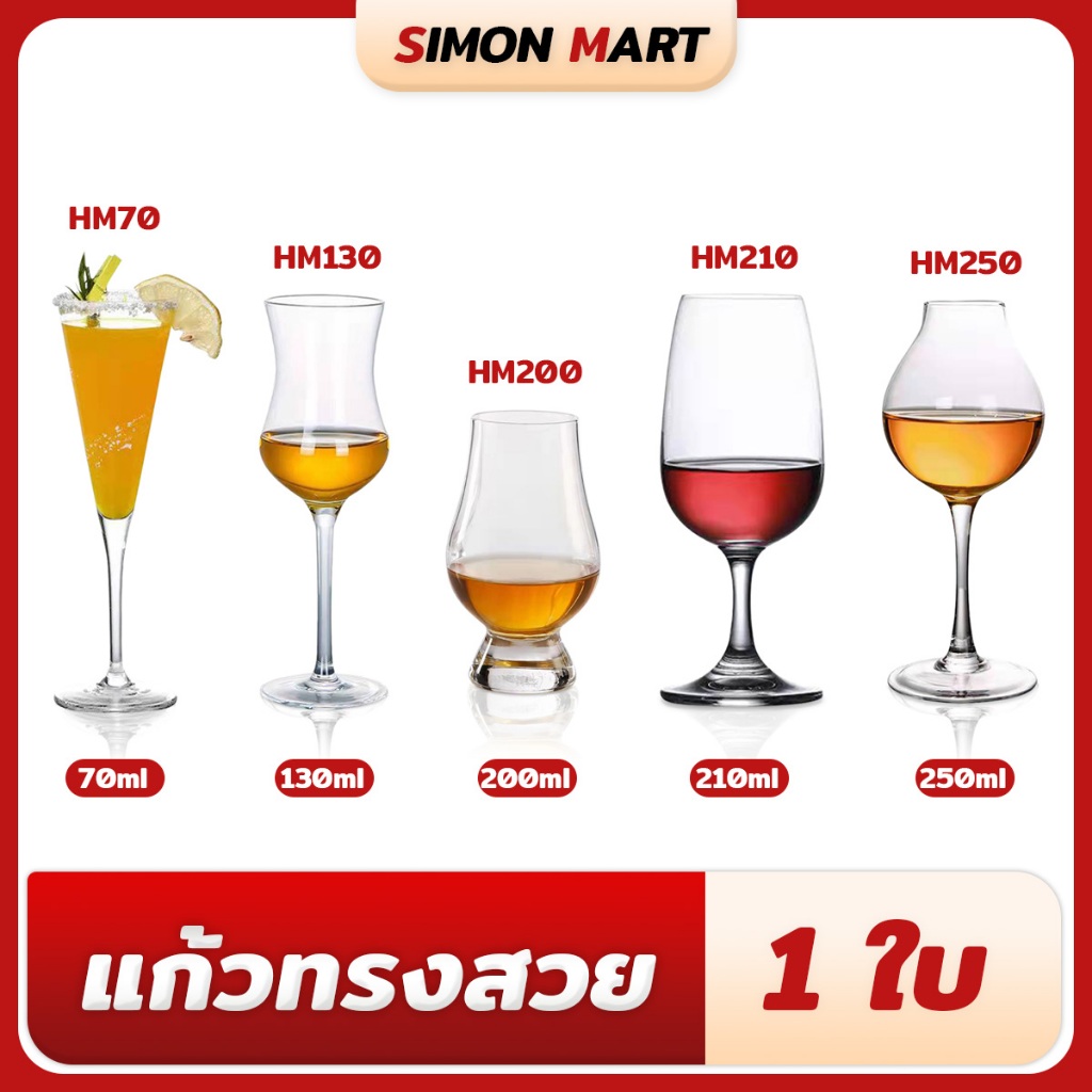 แก้วไวน์ แก้วแชมเปญ [ราคาส่ง] แก้วทรงสูง แก้วคอกเทล ทรงสวย หรูหรา - HM