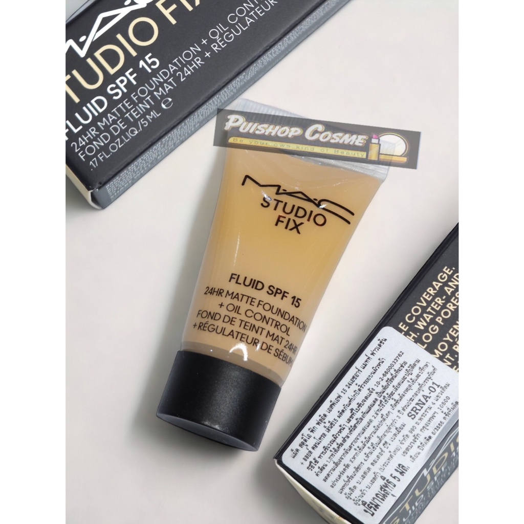 ป้ายไทย รองพื้น Mac studio fix fluid SPF 15 ขนาดทดลอง5 ml