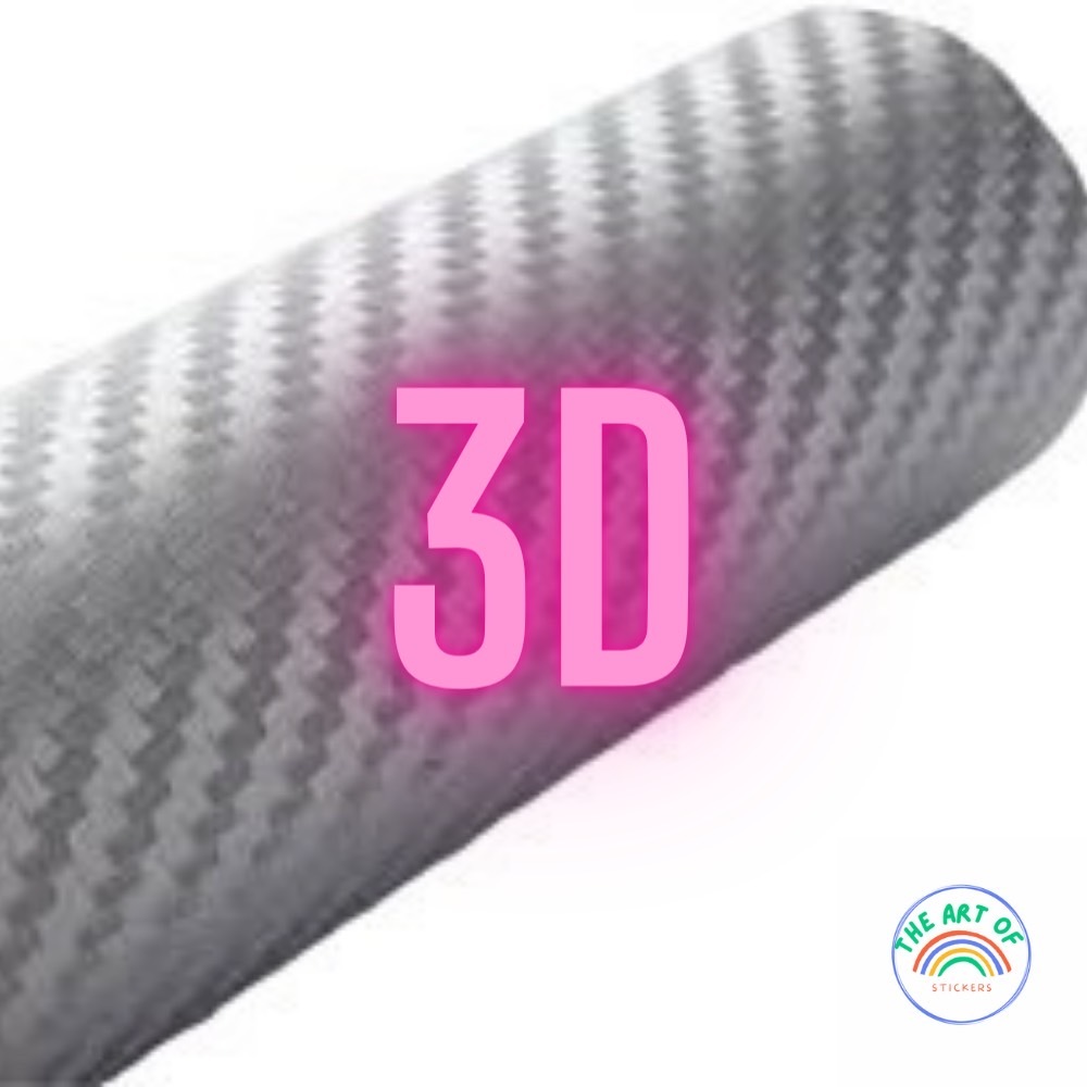 {เคฟล่าแท้1000%}สติ๊กเกอร์คาร์บอน S size เคฟล่า 3D สีเงินด้าน ที่ดีที่สุด เคฟล่าแท้ คุณภาพสูง