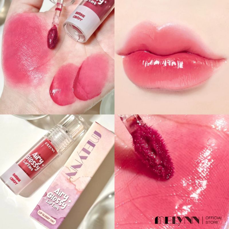 MELYNN - Airy Glossy Lip Tint มีลีนณ์ แอร์รี่ กลอสซี่ ลิปทิ้นท์ กลอสสีสันสดใสโทนสีลูกวาด 3 ml.