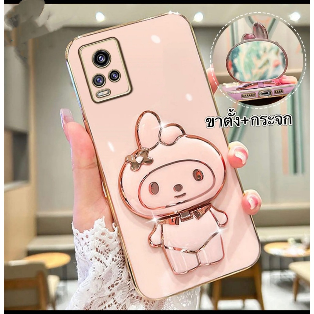 เคส เมโลดี้ กระจก ตั้งได้ สำหรับรุ่น OPPO A5S F9 A12 A7 A83 A3S A16 A53 เคสโทรศัพท์ กันกระแทก เคสนิ่ม ฝาหลัง