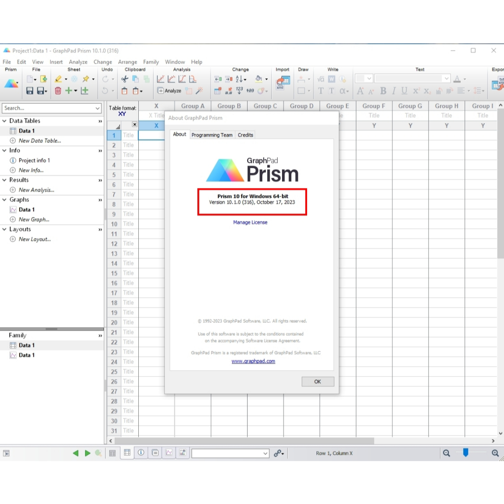 Graphpad Prism 10.x โปรแกรมรวิเคราะห์ผลทางด้านสถิติ สำหรับ Win และ Mac