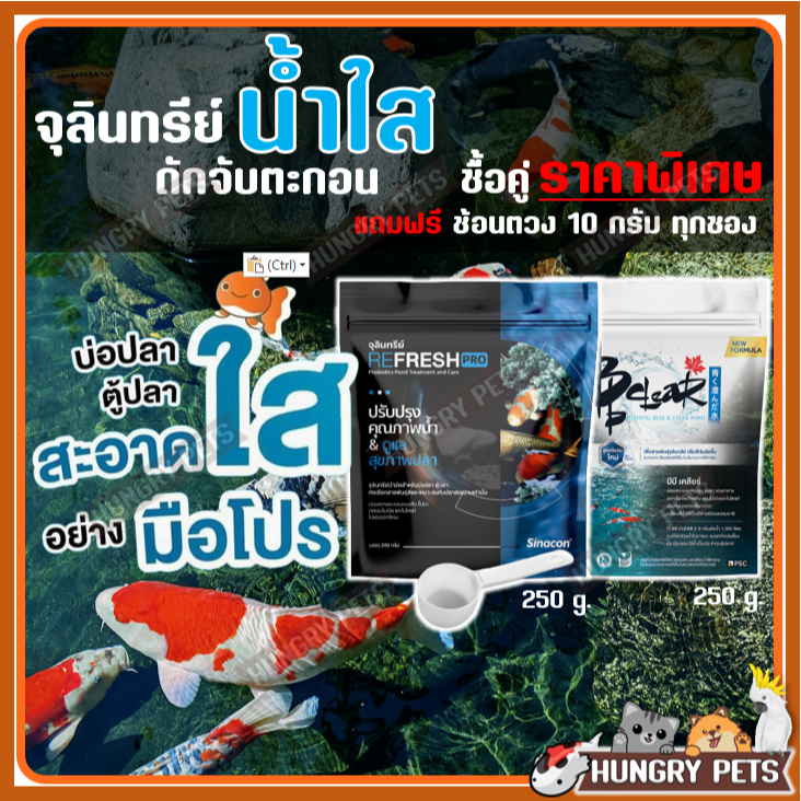 ซื้อคู่ราคาพิเศษ🥄ฟรีช้อนตวง❗จุลินทรีย์ปรับสภาพน้ำ REFRESH PRO & BB Clear ปรับปรุงน้ำ ดูแลสุขภาพปลา บ