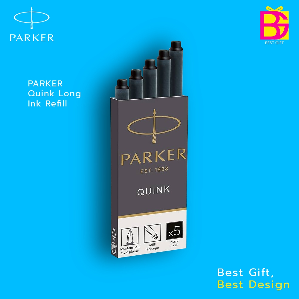 PARKER หมึกหลอด สำหรับปากกาหมึกซึม PARKER Quink Long Ink Refill Cartridges for PARKER Fountain Pen