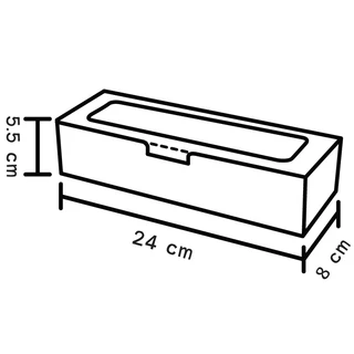Goodboxpack (แพ็คละ20ใบ) กล่องคุกกี้ยาว ใส่คุกกี้ เจาะหน้าต่าง เป็นกระดาษฟู้ดเกรด ขนาด8x24x5.5ซม