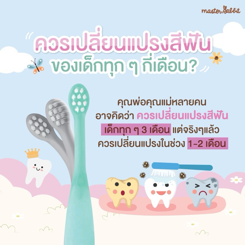 มาสเตอร์ แรบบิท (Master rabbit)แปรงสีฟันเด็ก หัวแปรงงอได้ นุ่ม ปลอดภัย - รูปที่ 3