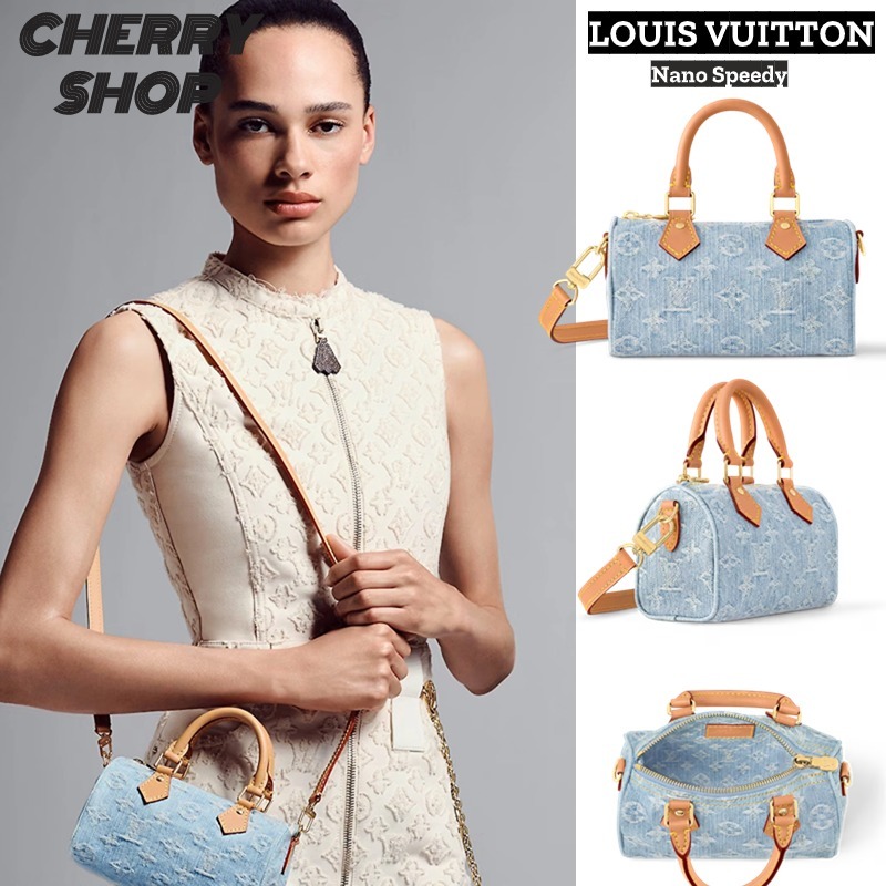 Louis Vuitton Nano Speedy Denim Pillow Bag รูปแบบใหม่