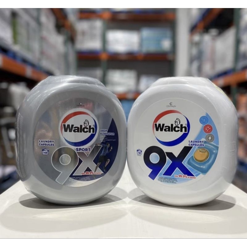 🔥โปรสินค้าใหม่🔥เจลบอลซักผ้าสำหรับคราบเหงื่อเยอะพิเศษ Walch 9X Anti bacteria & Sport แบ่งขาย 15ชิ้น/แพ็ค)