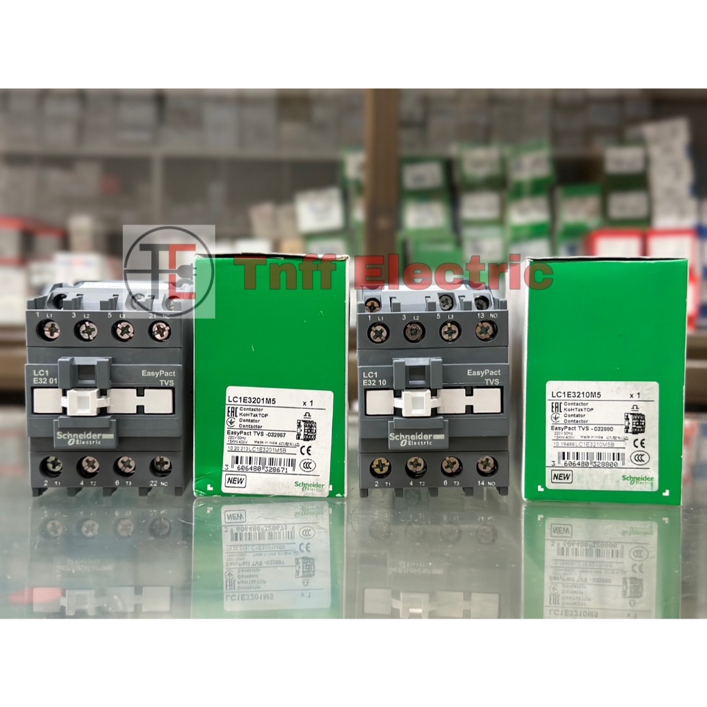 Schneider LC1E3201M5 (1NC), LC1E3210M5 (1NO) คอยล์ 220VAC แมกเนติก คอนแทคเตอร์