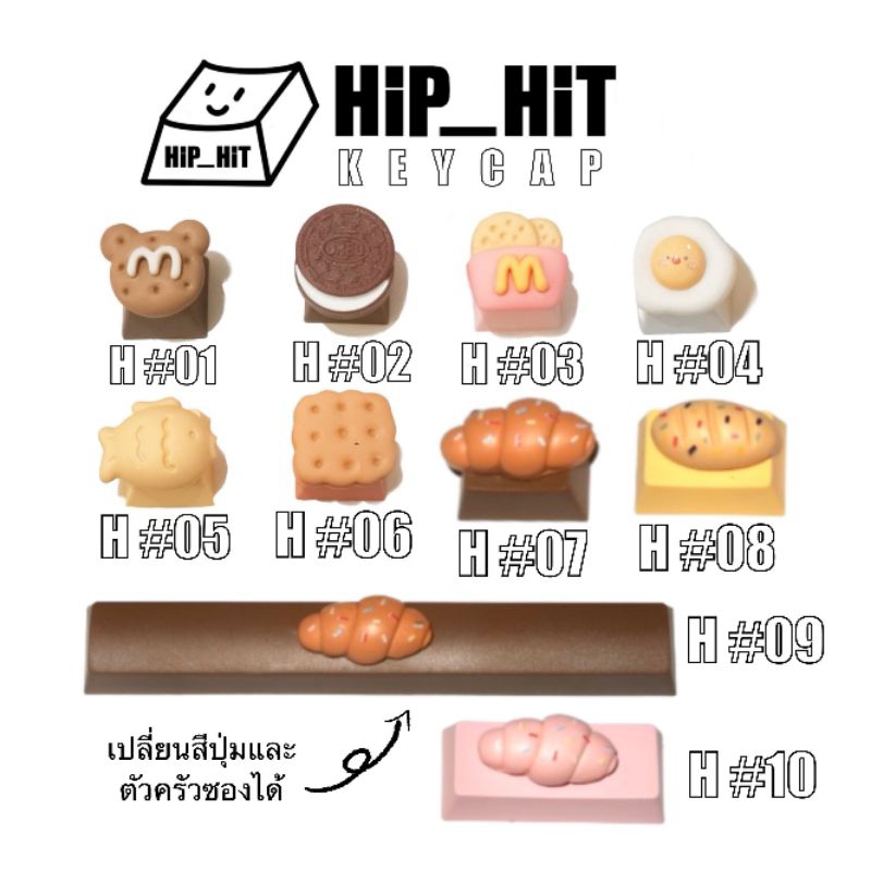 KEYCAP คีย์แคป ชุด🍪 อาหารเช้า ขนม 🍪 ตกแต่งคีย์บอร์ด