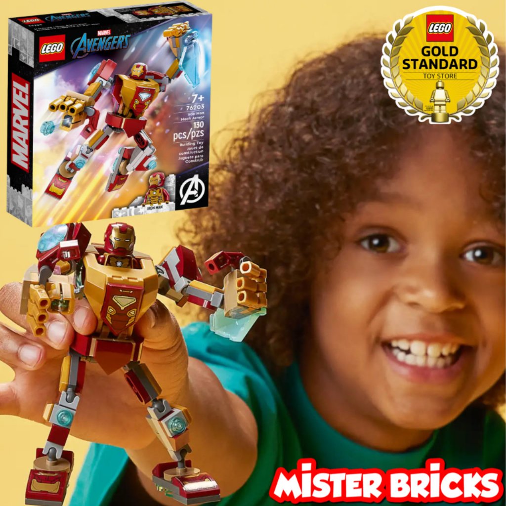 LEGO® Marvel 76203 Iron Man Mech Armor ชุดประกอบเกราะไอรอนแมน ของเล่นหายาก MisterBricks