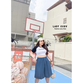 (LC) กางเกงขา4ส่วน เก็บพุง ใส่แล้วผอมเพรียว เสื้อผ้าสาวอวบอ้วน พลัสไซส์ ไซส์ใหญ่