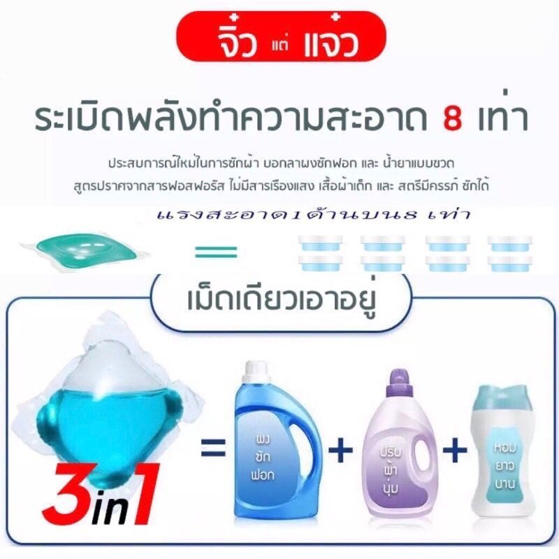 เจลบอลซักผ้า ลูกบอล สูตรเข้มข้น เม็ดบอล รวมน้ำยา น้ำยาปรับผ้านุ่ม ไว้ในก้อนเดียว ราคา ถูกที่สุด ดีลบีเคเค แกลเลอรีภาพที่ 3