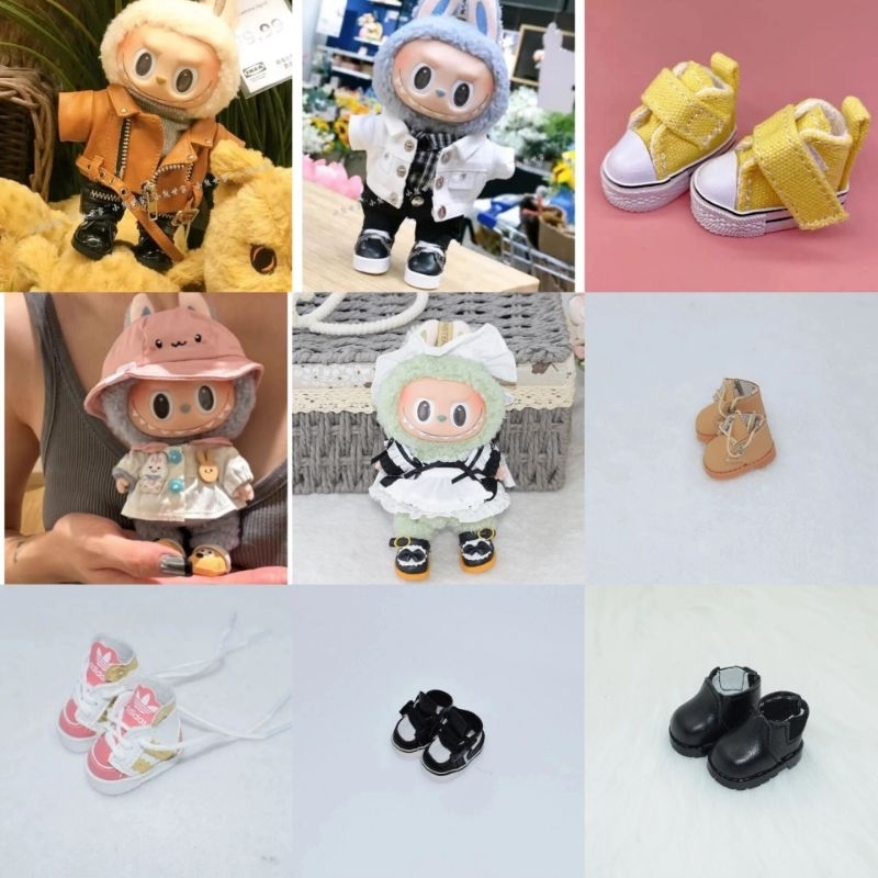 🎁พร้อมส่ง รองเท้า labubu 17cm รุ่นพวงกุญแจ และตุ๊กตา 10cm ได้