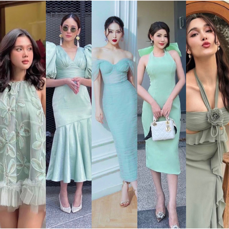 รวมชุดเดรสออกงาน สีฟ้า/มิ้น/โทนเขียวฟ้า เชคสินค้าก่อนสั่งทุกครั้งนะคะ สินค้างานป้ายคุณภาพเกรดพรีเมี่ยม
