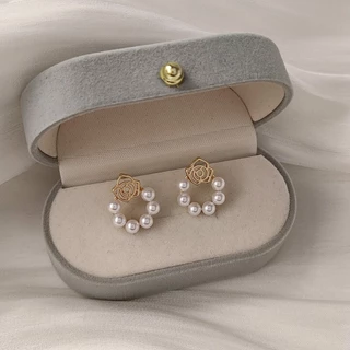 earika.earrings - blossom day collection รวมต่างหูดอกไม้บลอซซั่มก้านเงินแท้ชุบทองคำขาว ผิวแพ้ง่ายใส่ได้