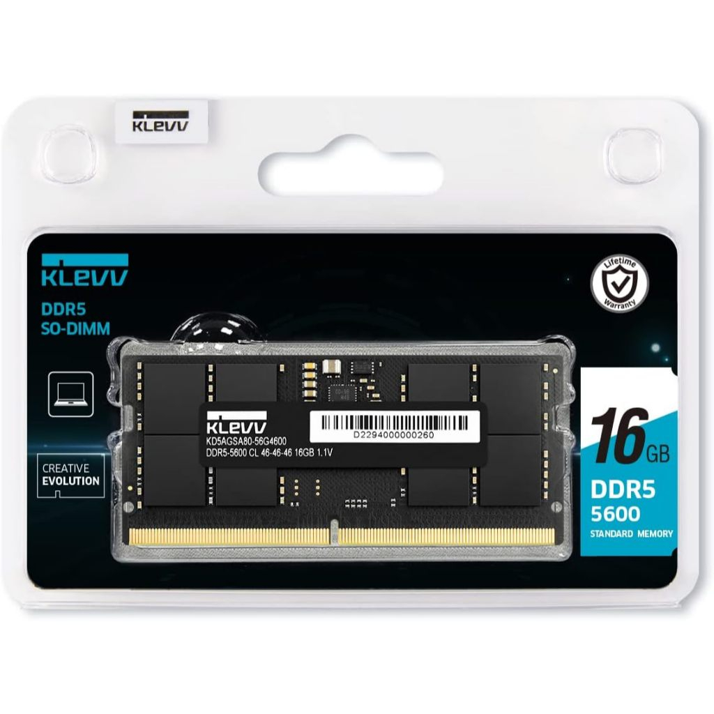 KLEVV DDR5 SO-DIMM STANDARD MEMORY 16GB 5600MHz