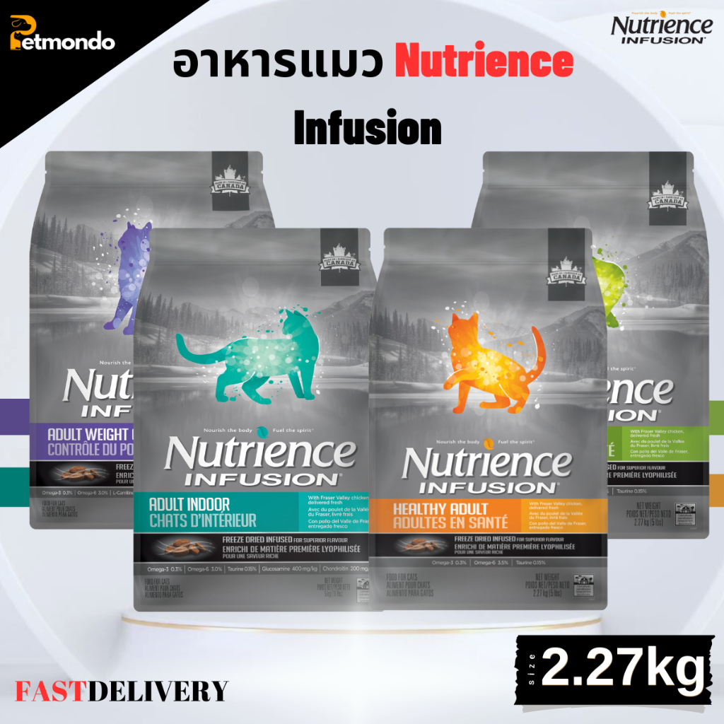 Nutrience Infusion​-นูเทรียนซ์ อินฟิวชั่น สำหรับแมวโต ขนาด 2.27kg.