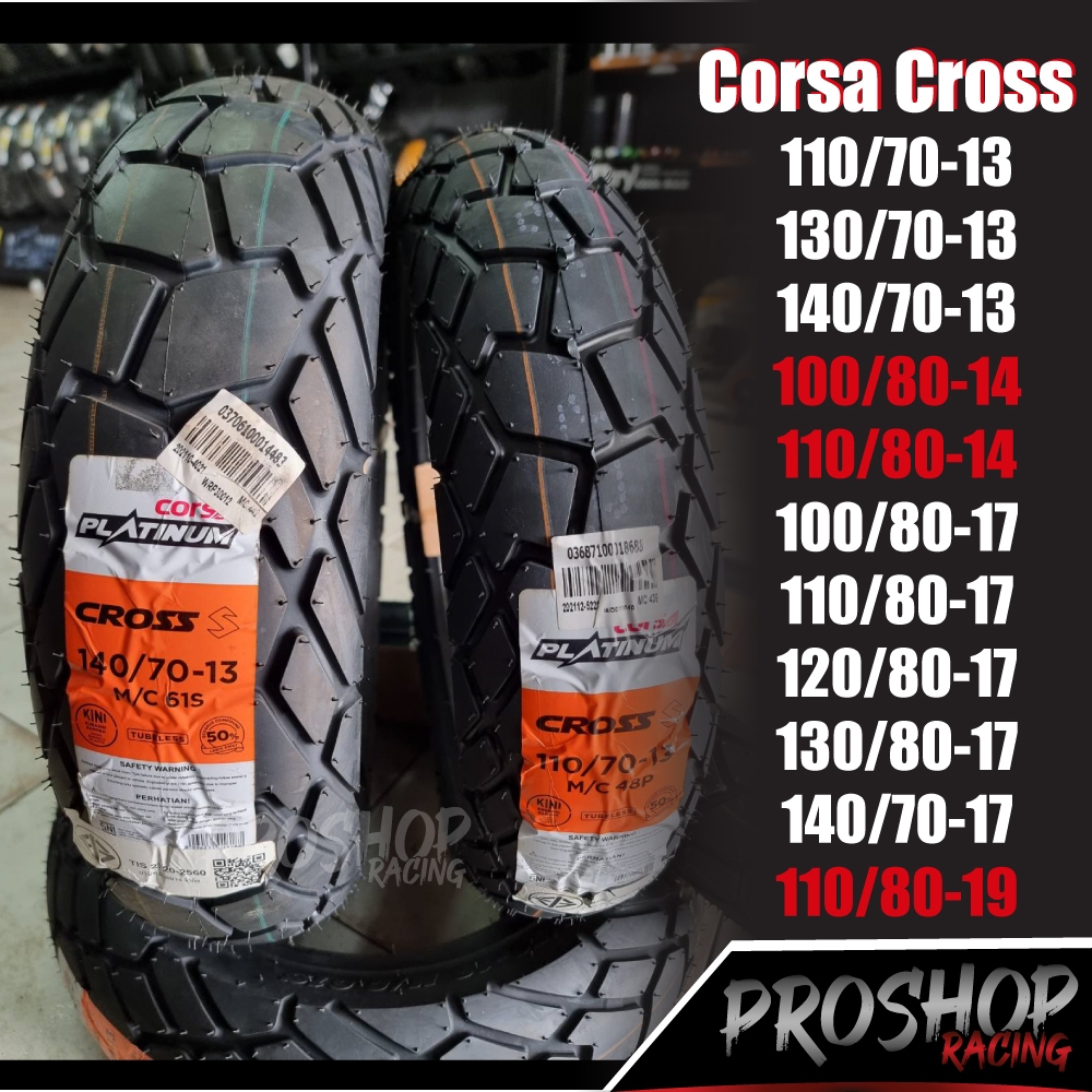 ยาง Corsa Cross S Scooter ขนาด 110/140 ขอบ 13 ,14 17 CT125 CBR150R CB500X nmax adv160