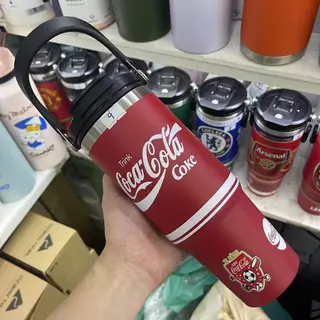 แก้วเก็บความเย็น ฝา2หัว 900ML 30oz รุ่นมีหูหิ้วมีหลอด เย็น304 เก็บความร้อน สแตนเลส พร้อมหลอด ไท่ซั่ว ลิเวอร์พูล เชลซี
