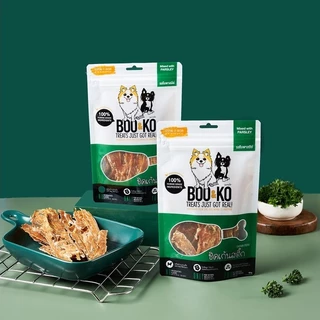 {FS} BOO&KO บูแอนด์โค ขนมสุนัขและแมว เนื้อแท้100% ปลอดภัยต่อสัตว์เลี้ยง ขนาด50-60กรัม