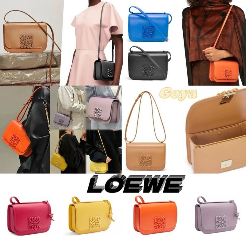 🔥แบรนด์ใหม่ 100% ของแท้ LOEWE GOYA คอลเลกชันที่มีสายคล้องไหล่ปรับได้หนังวัวกระเป๋าสะพายข้าง ✨