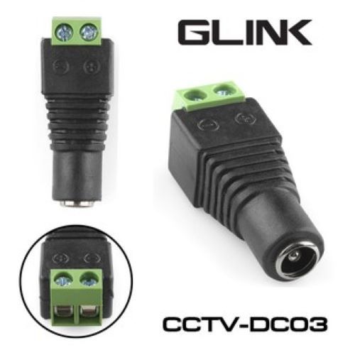 ตัวต่อ DC ตัวผู้ ตัวเมีย แบบขันสกรู GLINK CCTV-DC02,CCTV-DC03  Glink